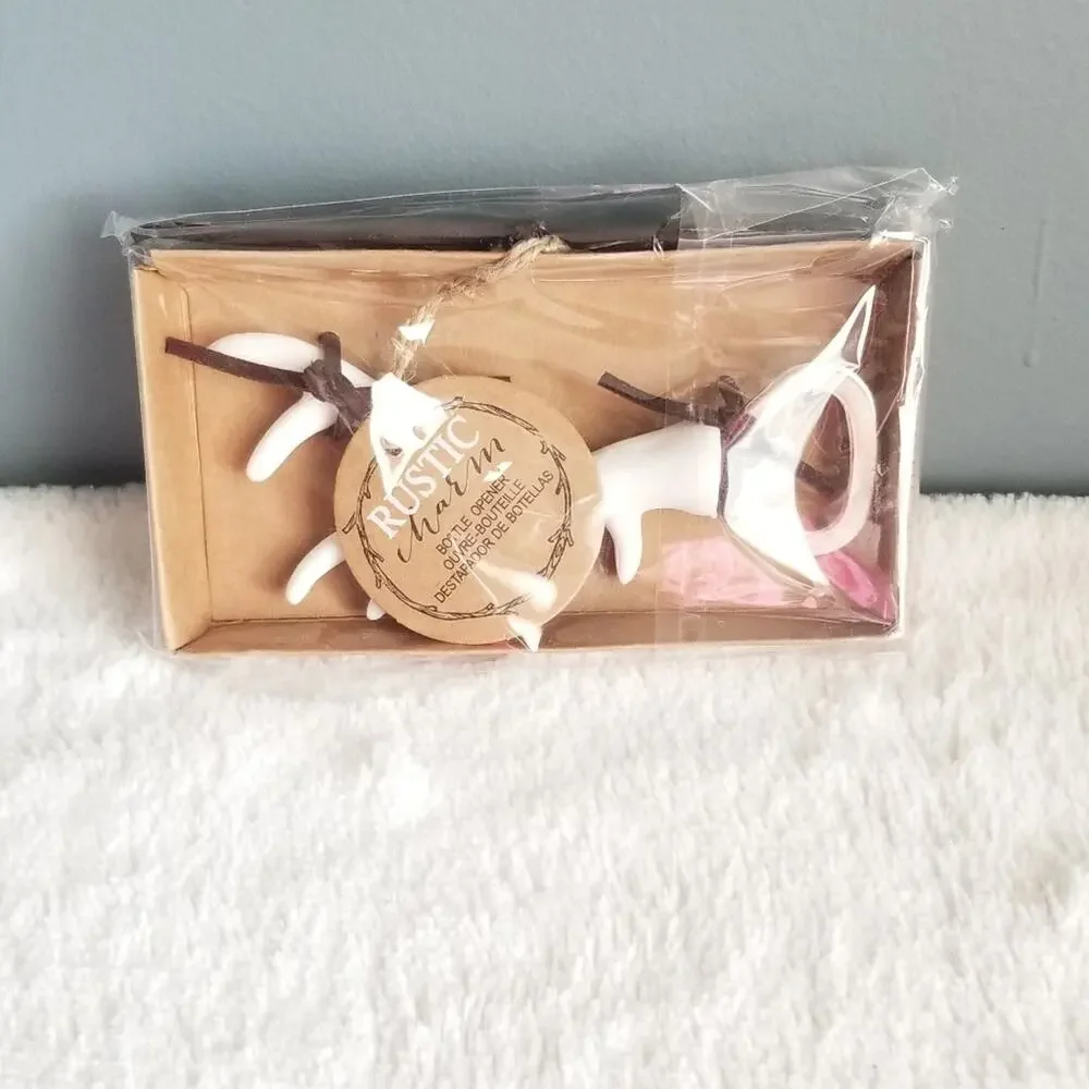 New Rustic Charm Deer Antler Bottle Opener Hunting Man Cave Kitchen Tools